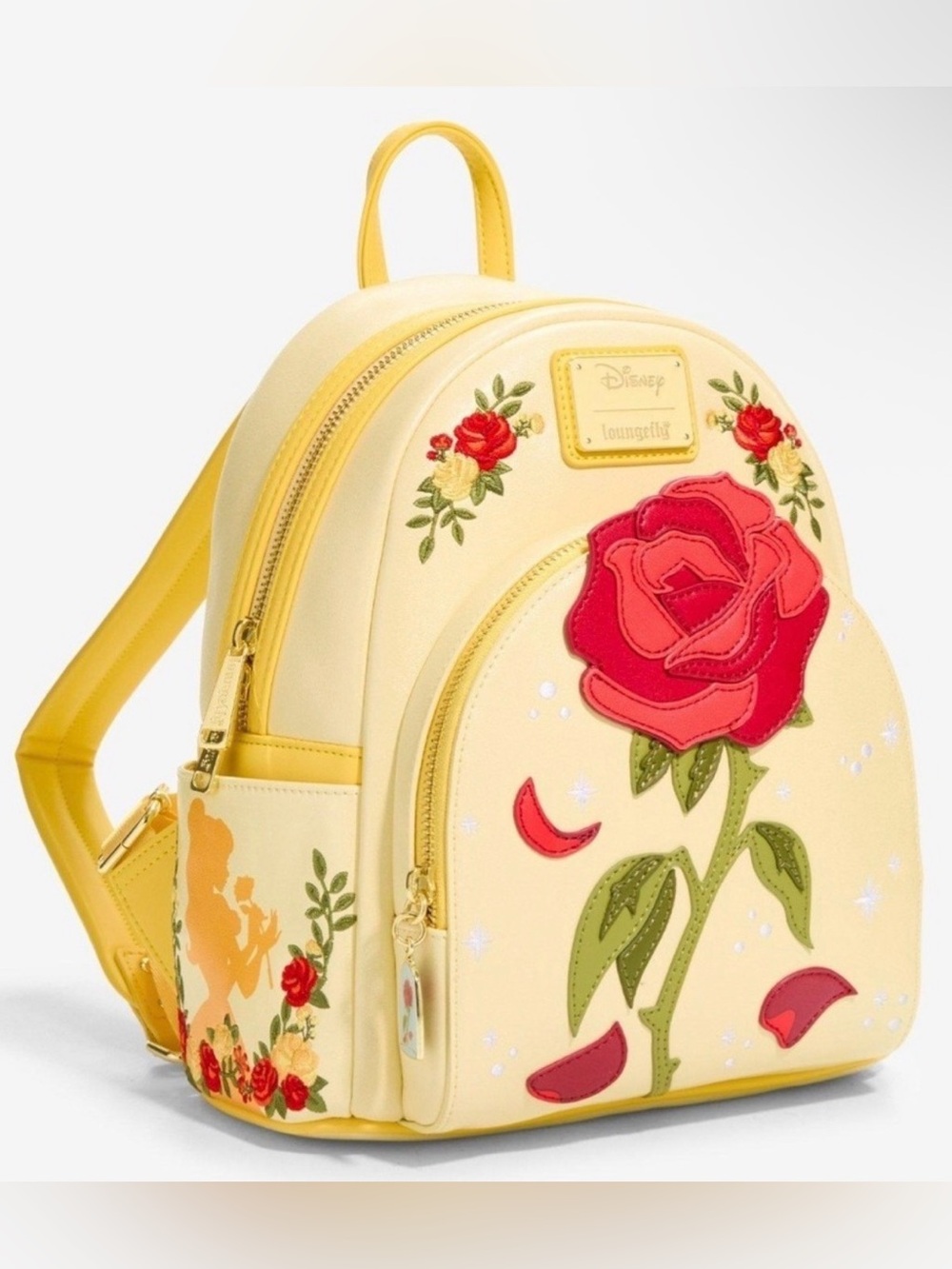 Loungefly Disney Beauty and The Beast Enchanted Rose Shimmer Mini Backpack Set - Picture 3 of 11